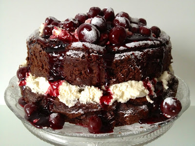 Happy New Year : Flourless Chocolate Chestnut Sour Cherry Truffle Cake