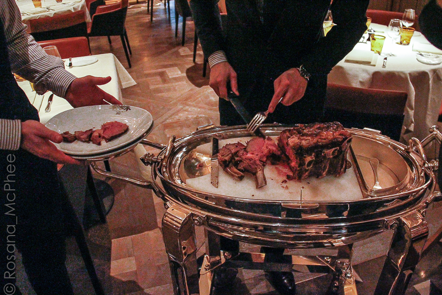 The silver trolley at The grill at The Dorchester