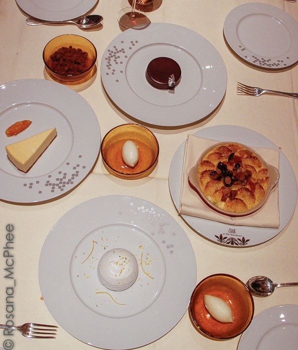 Desserts at the Dorchester Grill
