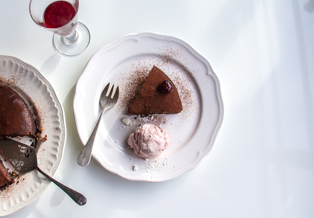 chocolate nut torte with sour cherry meringue ice cream recipe