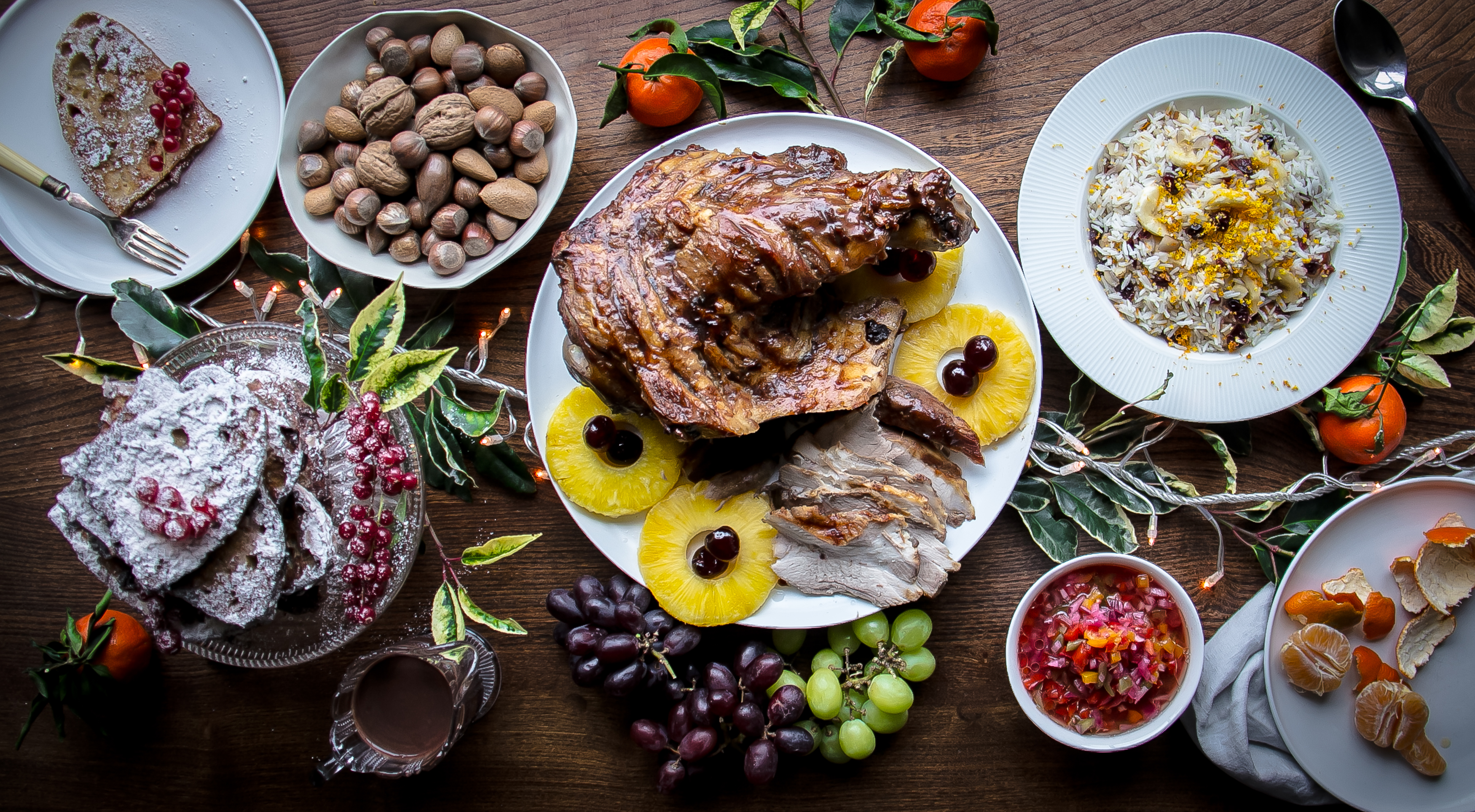 Alternative Christmas dinner, Brazilian Christmas, rabanada, pernil, festive rice