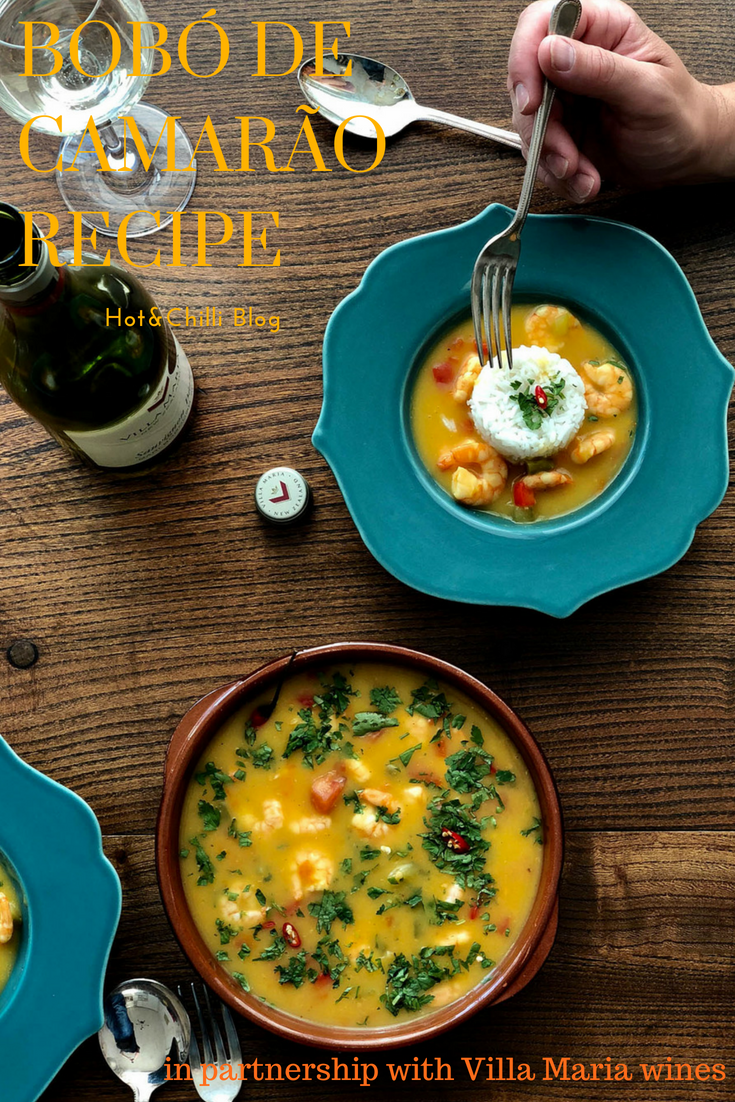 Bobo de Camarao and Villa Maria wines