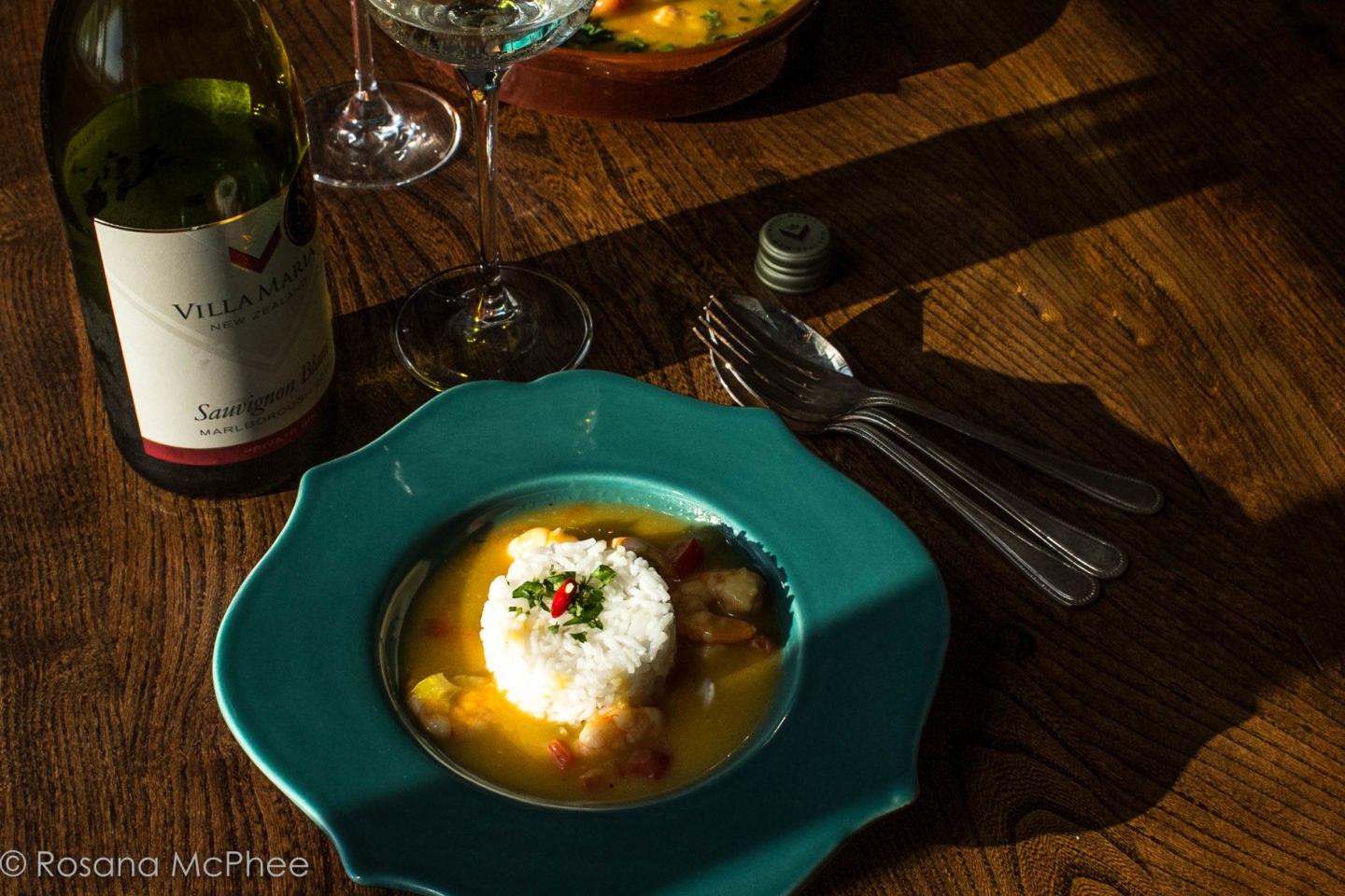 Bobo de camarao and Villa Maria Sauvignon Blanc 